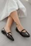 Siena pin detailed matte patent leather ballet shoes brown - 3