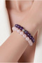 Amethyst, Pink Quartz 2 Piece Combination Natural Stone Bracelet 18 cm 8 mm - 2