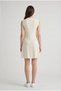 Women's Ecru Sleeveless Crew Neck Bell-Sleeved Summer Bohemian Short Mini Knitwear Dress - 5