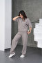 Women's Comfortable Fit Zippered Cotton Sweat Pants Set - 7