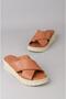Seç Km43 Genuine Leather Anatomical Women's Slippers Tan - 6