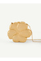 Gold Shk321 Flower-Shaped, Metallic Look, Evening Dress, Clutch, Hand and Shoulder Bag