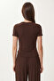 Soft Textured Cashmere Top and Bottom Set Lfw0026 Brown - 6