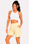 Women's Waterway Fabric Shorts - High Waist Elastic Waist Lace-Up Shorts