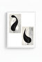 Minimal Black-White Patterned Painting with White Wooden Frame - Modern |   Huhu1225