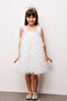 White Butterfly Appliqué Strap Dress for Girls - Emma