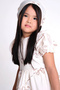 Girl's Embroidered Beige Dress (Bandana Included) - 7