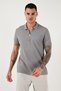Cotton Regular Fit Zippered Polo Collar t Shirt Men's Polo Collar t Shirt 5902915 - 3