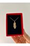 Women's Gold Plated Evil Eye Beaded Flip Flop Necklace - 2