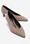 Versay Mink Suede Pointed Toe Women's Low Heel Shoes