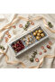 3-Piece Crystal Acrylic Candy Bowl Set | White Wooden Tray & Gold Flake Lid | 36×13 cm - 4