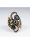 Bronze Vintage Women's Ring Authentic Copper Jewelry Mystic Topaz Stone Endless Ivy Adjustable - 6