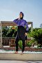 Hijab Swimsuit Full Covered Purple Leopard Pattern Zipper Long Sleeve C9T1N2O62-1