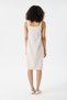 1592-Natural Linen Strap Maternity Wear Salopet Mnii Dress - 7