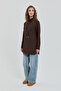 Thin Quilted Stand Collar Tunic - Brown - 3