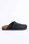 Men's Closed-Front Sabo Adjustable Velcro Suede Daily Slippers
