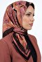وشاح نسائي من القطن العضوي الناعم بنمط تجريدي باللونين الأسود والوردي