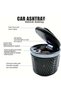 Car Ashtray with LED Light & Lid, Smokeless Portable Auto Ashtray for Car Cup Holder (Ceramics Ashtray-Grey) - 4
