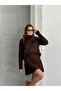 Oversized Turtleneck Sweater with Skirt, Double Knitwear Set - 2
