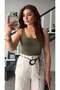 Khaki Laser Cut Cotton Undershirt - 3