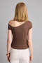 Slim Fit Open Shoulder Ribbed Short Sleeve T-Shirt H5955Ax26Sm - 6