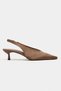 Wilson Brown Satin Open Back Women's Heeled Shoes - 5