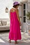 Fuchsia Skirt with Ruffles and Adjustable Straps Casual Viscose Standard Woven Dress 130 64 - 7