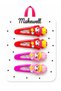 Set of 4 Flower and Cherry Figured Hair Clips for Girls – Rubber Hair Clips & Snap Clips Colorful Set - 2