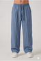 100% Cotton High Waist Summer Men's Oversize Elastic Pants Indigo Blue 2Xs-10Xl