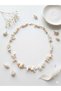 Natural Stone Original White Coral Broken Cut Closures Steel Women's Stylish Necklace - 2