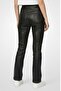 Women Regular Fit Solid Straight Leg Pants, Charcoal Black - 5