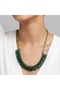 Elegant necklace with green beads and silver color details, special design. - 2