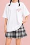 Women's Strawberry Milk Cat Printed Oversize Crew Neck Cotton Casual Combed Cotton T-Shirt - 2