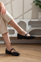 Women's Satin Patterned Orthopedic Ballet Flats with Hard Soles {41/42/43 Special Large Size Included/Imported Material} - 2