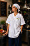 Olive Embroidered Women's White Chef Uniform and Hat Set - Cotton Chef Apron and Bandana Set