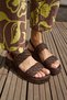 Jery Women's Brown Orgu Detail Genuine Leather Sandals - 7