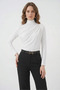 Women's Turtleneck Gathered Detail White Blouse - 7