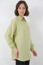 Women's Balloon Sleeve Oversize Viscose Green Shirt - 4