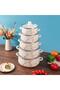 Marble Print Enamel Casserole Set with Lid, 6 Pieces Multipurpose Cooking Pots Set - 4