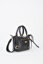 Women's Lupine Black Lined Column Strap Zipper Closure Handbag and Shoulder Bag - 2