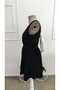 Women's Strappy Double-Breasted Collared Short Janjan Crepe Dress with Bow Detail on the Back - 6