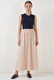 Women's Long Beige Skirt - 3
