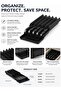 Kitchen Drawer Organizer Knife Tray- Knife storage Rack Multifunctional Drawer Knife Holder For Kitchen Accessories Easy Slide Knife Tray Set - Black - 2