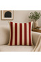 Red Cream Striped and Floral Patterned Decorative Throw Pillow Cover Set of 4 Modern Bohemian Design (Double Sided) - 5