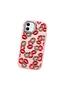 iPhone 12 Compatible Case with Camera Protection Pink Silicone Couple Phone Case with Kiss Pattern - 3
