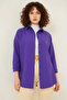 Women's Oversize Cut Basic Cotton Purple Hijab Shirt - 2