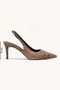 Women's Brown Snake Patterned Pointed Toe Thin Heeled Open Back Stiletto Shoes - 4
