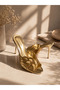 Rin Gold Stone Women's Heeled Slippers