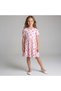 Pink Floral Watermelon Sleeves Girls' Dress