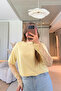 Oversized Stylish Yellow Modal T-Shirt with Lace Detail - 7
